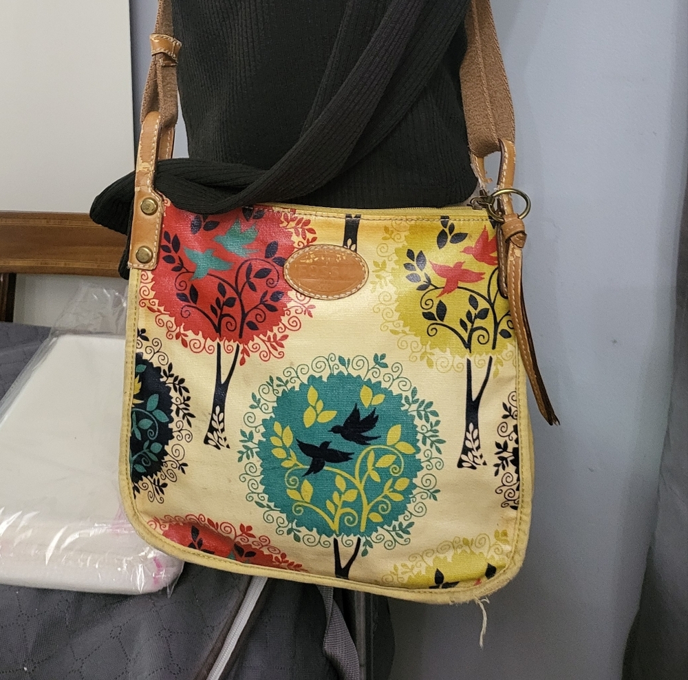 Fossil Coated Canvas Crossbody Purse..